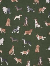 bedrukte stof Honden rassen groen