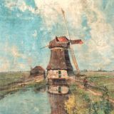 Paneelstof Een molen aan de Poldervaart