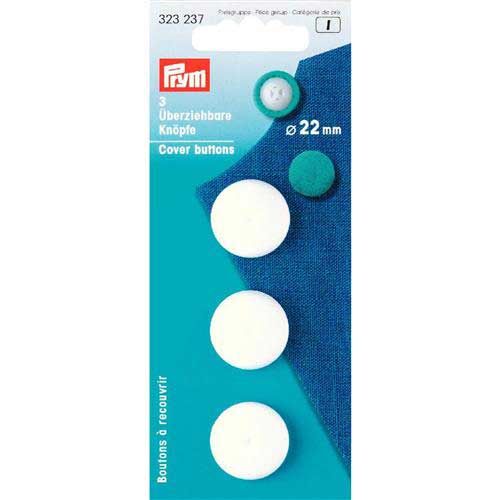 Prym stoffeerbare knopen wit 22mm