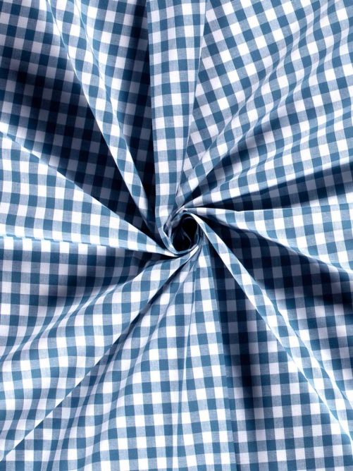 Boerenbont stof dusty blauw middel