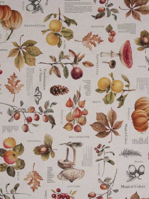 Bedrukte katoen digitale print Herfst recepten