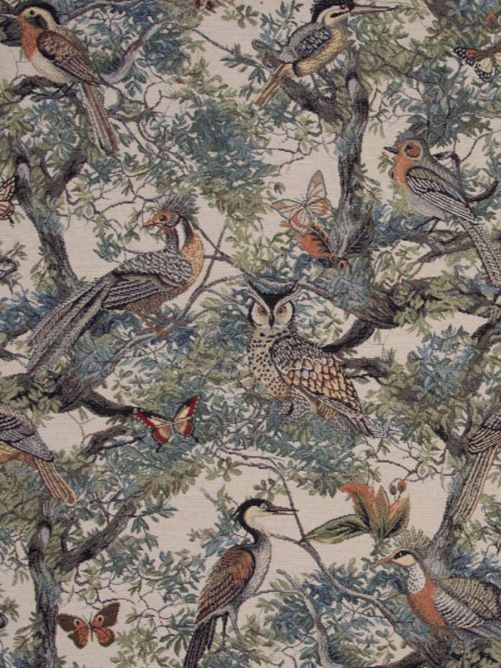 Gobelin stof Vogels in boom