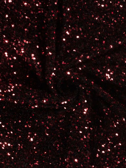 Paillet stof velvet bordeaux