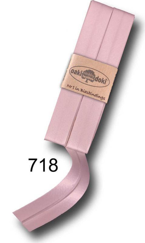 Biaisband satijn roze 718