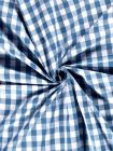 Boerenbont stof dusty blauw groot