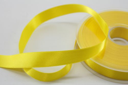 Satijnlint op rol geel 15 mm