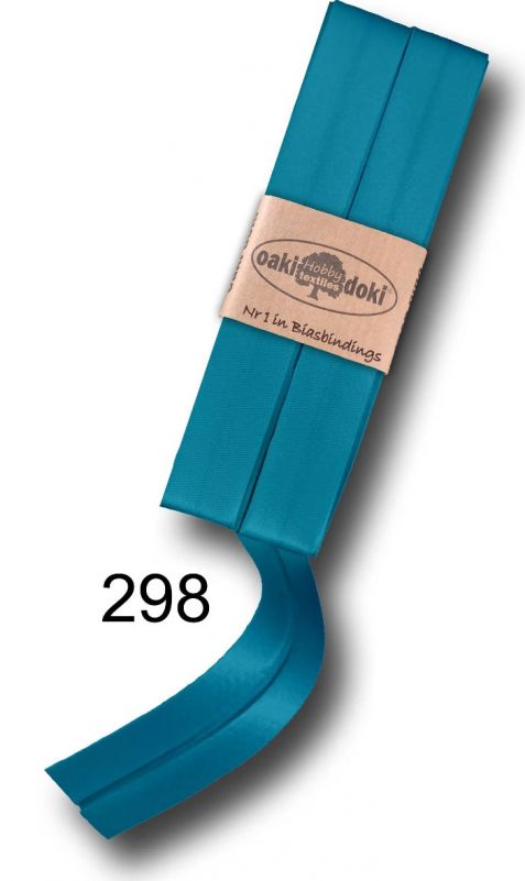 Biaisband satijn turquoise 298