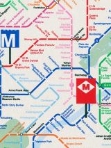 Bedrukte stof Metro plattegrond