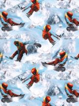 French terry digitale print snowboard